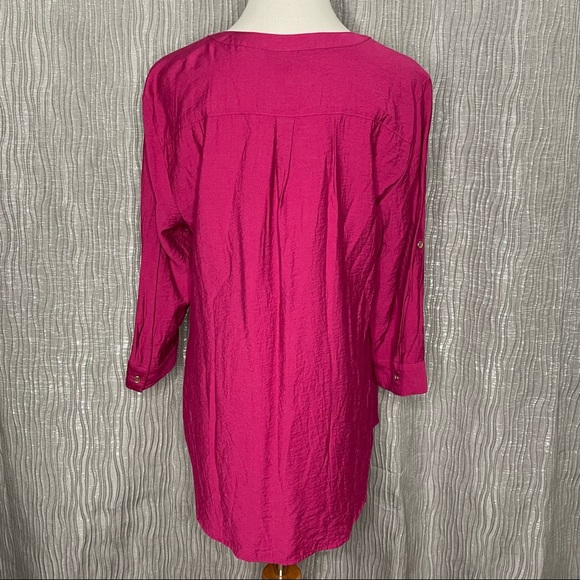 roz & ALI zip front roll tab blouse. NWOT - Picture 3 of 7